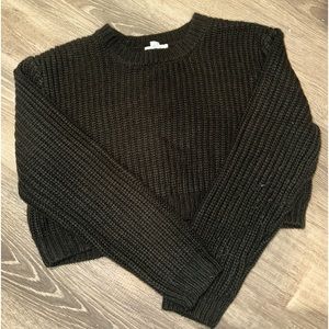 Cropped black sweater